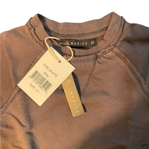 Miki Miette Basics Slate Grey Sweatshirt Unisex NWT 3T - Picture 2 of 4